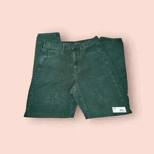 AE American Eagle Mom Jeans 4 REG Green Corduroy Women's Straight Leg